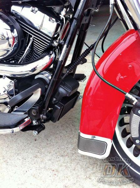 LowMount Fan Assisted Oil Cooler System  Harley Touring Models Harley-Davidson Motorcycles DK Custom High Flow Performance Softail Touring Trike Freewheeler Big Twin Evo Milwaukee Eight Sportster  Cooler Running Motor Jagg HD Black 