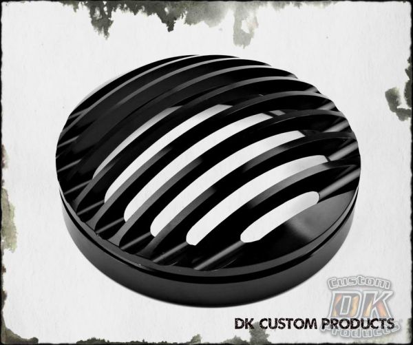DK Custom Black Headlight Grille Grill Bezel Sportster Dyna OS Harley deep cut billet aluminum old skool school  Rough Crafts