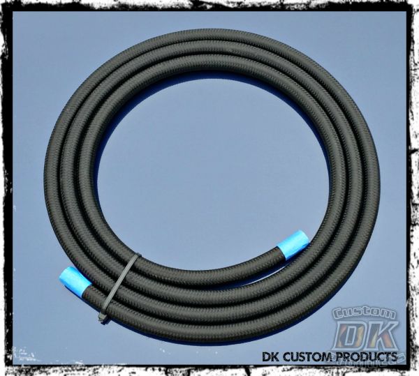  Black Fiber Braided Hose for External Breathers DK Custom Products Harley Davidson Premium Discrete Oil cooler Roadster  high flow M-8 milwaukee-eight softail twin cam dyna 72 48 Big twin evo nightster iron