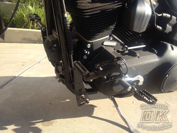 DK Custom Products Harley Sportster Dyna Stealth Adjustable Highway Peg Mounting Kit Chrome Black