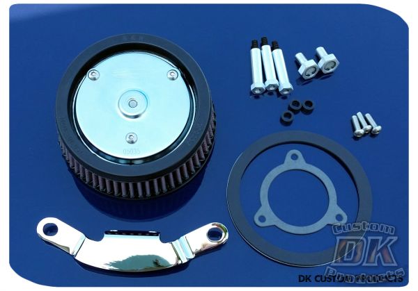 Complete HiFlow 606 Air Cleaner Dyna Softail Touring - Rushmore System HD All Twin Cams Dyna Softail Touring DK Custom High Flow Harley Davidson performance air cleaner 606 intake kit K&N EBS External Breather System TBW Cable Operated