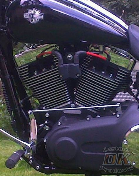 Harley-Davidson Dyna Coil Relocation Kit - DIY DK Custom Twin Cam FITS DYNA'S 1999-UP BETTER LOOK ~ BETTER AIR-FLOW Black POWDER COAT Finish