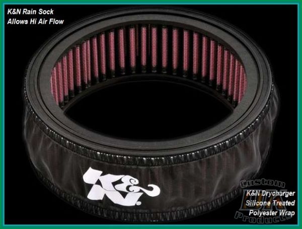 Rain Sock Harley Davidson DK Custom K&N  Performance Intake Replacement Air Filter Outlaw Air Cleaner System EBS Roadster  High Flow M-8 Milwaukee-Eight Softail Twin Cam Dyna 72 48 Big Twin Evo Nightster Iron Stage I Ness Big Sucker 587 425 606 Pro Billet