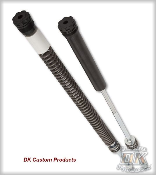 DK Custom Front Suspension - Progressive Monotube Fork Cartridge System- Harley Sportster, Dyna & Softail More Comfortable Ride suspension 06-Up Dyna 16-Up 48