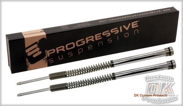 DK Custom Front Suspension - Progressive Monotube Fork Cartridge System- Harley Sportster, Dyna & Softail More Comfortable Ride suspension