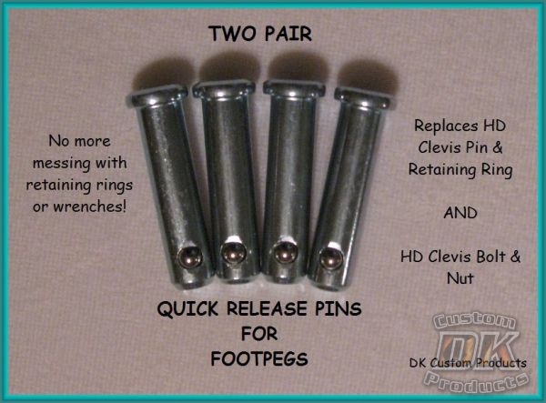 4 Quick Release Pins for HARLEY-DAVIDSON Footpegs