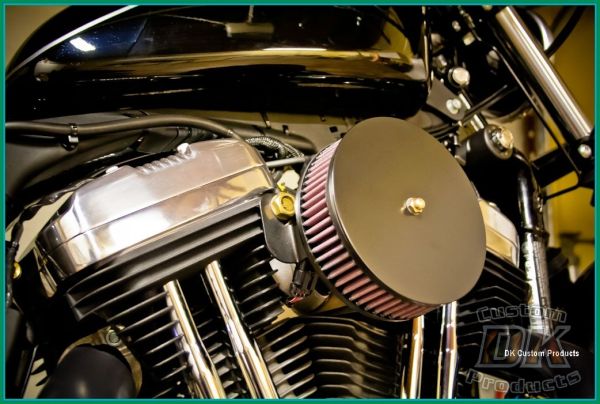 Complete HiFlow 587 Air Cleaner Sano Black for Sportsters Harley Sportster Harley Davidson High Flow Air cleaner DK Custom Nightster Iron 48 Custom Low SuperLow Bobber Stage I K&N EFI Carbureted Complete High Performance