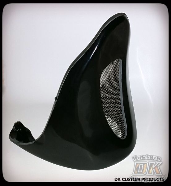 DK Custom Front Chin Spoiler Air Dam Fairing for Harley Softail Made in The USA Harley-Davidson Dougz Center cut opening Stainless Steel Screen