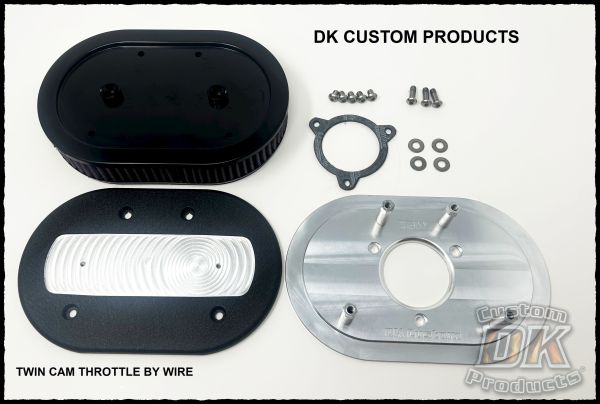 Wrinkle Black Complete HiFlow 828 Air Cleaner - Prepped for the OEM Medallion Dyna Softail Touring Trike