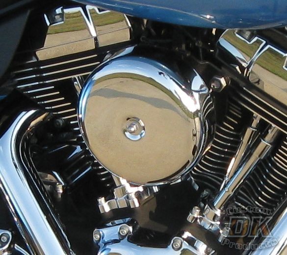 Smooth Chrome Bobber Complete HiFlow 606 Air Cleaner Twin Cam Dyna Softail Touring DK Custom High Flow Harley Davidson performance air cleaner 606 intake kit K&N EBS External Breather System TBW Cable Operated