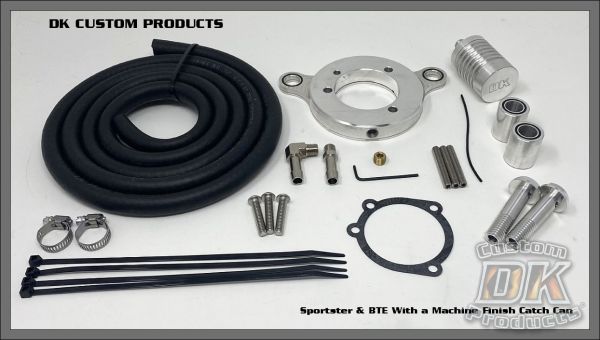 Harley Davidson Transformer External Breather System Sportster & Big Twin Evo DK Custom Outlaw air cleaner EBS Roadster  high flow M-8 milwaukee-eight softail twin cam dyna 72 48 Big twin evo nighster iron catch Can