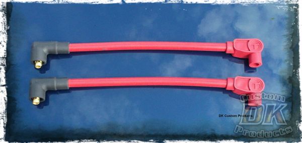 DK Custom 409 RED PRO RACE Plug Wires 95-03 Sportster Taylor High Performance Maximum Fire Power Silicone ECM Coil Relocation Harley Davidson
