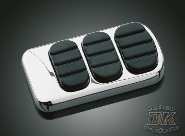Chrome ISO Brake Pedal Pad For Harley Touring Softail DK Custom Kuryakyn larger pedal for better braking control