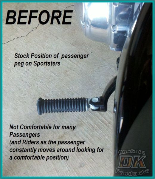 Passenger Comfort Foot Peg Extensions 1.5 Sportster .More