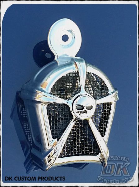 Chrome Black Mesh Cowbell Horn Cover for Harley