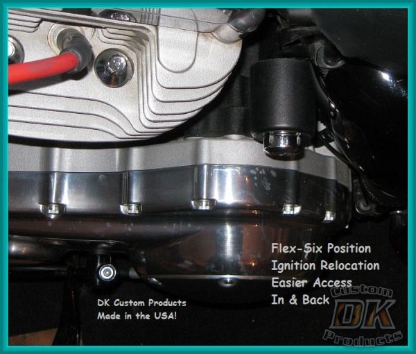04-06 Coil and Ignition (Key) Relocation Kit DK Custom better air flow runs cooler Sportster Roadster 72 48 Nightster