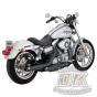 V&H Twin Slash Slip-ons for Harley Dyna - Matte Black-1