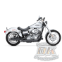 V&H Twin Slash Slip-ons for Harley Dyna - Matte Black