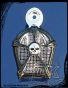DK Custom Gloss Black & Chrome Mesh Cowbell Horn Cover for Harley Kuryakyn Willie G Skull