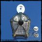DK Custom Gloss Black & Chrome Mesh Cowbell Horn Cover for Harley Kuryakyn Willie G Skull