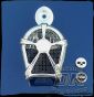 DK Custom Chrome & Black Mesh Cowbell Horn Cover for Harley Kuryakyn Willie G Skull