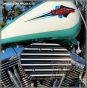 DK Custom Harley Stage I IV Sportster 828DK Custom Harley Stage I IV Sportster 828 Outlaw High Flow HiFlow Air Cleaner EBS External Breather Contrast Finned Outlaw High Flow HiFlow Air Cleaner EBS External Breather