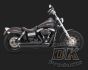DK Custom V&H Big Shots Staggered for Harley Dyna - Black Vance & Hines Thunder Torque 