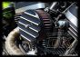 Contrast Cut Finned Harley Davidson 606 587 425 aluminum polished chrome Big Sucker Pro-Billet Made in USA contrast cut sano black High Performance air cleaner system Sportster Big Twin Evo DK Custom Outlaw Air Cleaner Interchangeable Face Plate  EBS Road