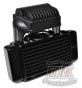 LowMount Fan Assisted Oil Cooler System  Harley Touring Models Harley-Davidson Motorcycles DK Custom High Flow Performance Softail Touring Trike Freewheeler Big Twin Evo Milwaukee Eight Sportster  Cooler Running Motor Jagg HD Black 