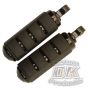 ISO Footpegs Black & Rubber Cushioned Harley-Davidson DK Custom Kuryakyn foot peg grips shift peg highway peg