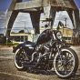 4 inch tank lift kit for Harley Davidson Sportster Nightster Iron 48 SuperLow Sporty DK Custom Products Gas wire tuck stretched chopper frisco clean lines Made in USA Black Powder Coat Finish Dark