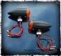 DK Custom Products Streamliner Bullet Turn Signals Running Lights Sano Black Chrome SEE & BE SEEN