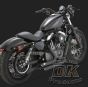 DK Custom V&H Short Shots Staggered full exhaust for Harley Sportster - Chrome Black Shortshots exhaust Vance & Hines