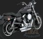 DK Custom V&H Short Shots Staggered for Harley Sportster - Chrome Black Shortshots exhaust Vance & Hines