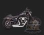 DK Custom V&H Short Shots Staggered for Harley Sportster - Chrome Black Shortshots exhaust Vance & Hines