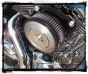 Black Powder  Face Plate Harley Davidson 606 587 425 aluminum polished chrome Big Sucker Pro-Billet Ness Made in USA contrast cut sano black High Performance air cleaner system Sportster Big Twin Evo DK Custom Outlaw Air Cleaner Interchangeable Face Plate