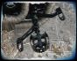 Powder Black Heel Rest Bracket & Arm Kit HARLEY DAVIDSON DK Custom Sportster Dyna Softail Second Foot Peg Forward Controls Highway