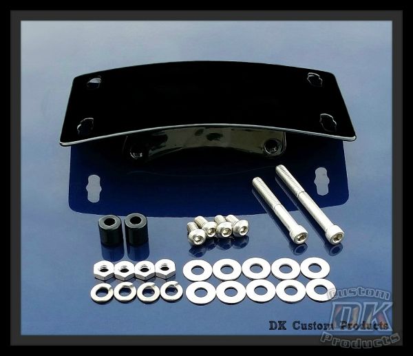 Primary Mounted Curved License Plate Relocation Kit Harley-Davidson Sportster DK Custom LED Light