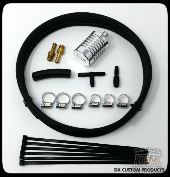 DIY External Head Breather EBS System Touring Softail Dyna Sportster DK Custom Harley Davidson High Flow EBS Outlaw M-8 Milwaukee-Eight Stage I Trike Tri Glide Freewheeler Big Twin Evo Sportster 4 Stage Catch Can
