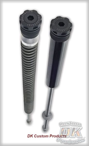 DK Custom Front Suspension - Progressive Monotube FST Asymmetric Fork Cartridge System Harley 14+ Touring & Trike More Comfortable Ride suspension
