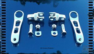 DK Cuatom Chrome Heel Rest Bracket & Arm Kit HARLEY DAVIDSON DK Custom Sportster Dyna Softail Forward Controls Highway Foot Peg Comfort