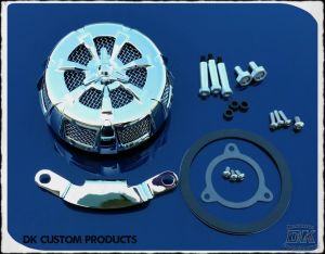 Complete Chrome 7 Spoke HiFlow 606 Air Cleaner All Twin Cam Dyna Softail Touring DK Custom High Flow Harley Davidson performance air cleaner 606 intake kit K&N EBS External Breather System TBW Cable Operated