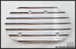 Polished Finned Cover for DK Custom Harley Stage I IV Sportster Dyna Softail Bagger Trike 828 Outlaw High Flow HiFlow Air Cleaner Twin Cam M8 