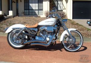 DK Custom 1" Lowering Kit 05-Up for Harley-Davidson Sportster Models Billet Aluminum Lowering Blocks Made in The USA Anodized Black Chrome
