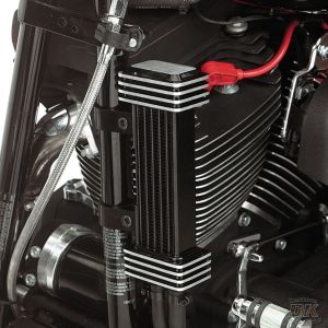 Deluxe Oil Cooler System for Harley-Davidson Motorcycles DK Custom High Flow Performance Sportster Dyna Softail Touring Trike Freewheeler Big Twin Evo Milwaukee Eight Cooler Running Motor Jagg HD