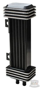 Deluxe Diamond-Cut Oil Cooler System for Harley Motorcycles DK Custom High Flow Performance Dyna Cooler Running Motor Jagg HD 10 row Black Softail Touring Trike Freewheeler Big Twin Evo Milwaukee Eight Sportster