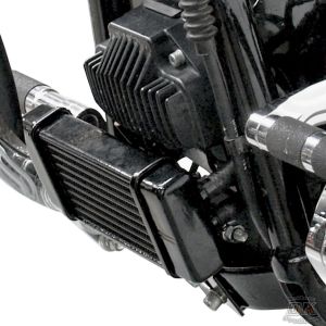 LowMount Oil Cooler System for Harley-Davidson Dyna Models DK Custom High Flow Performance Dyna Cooler Running Motor Jagg HD 10 row Black