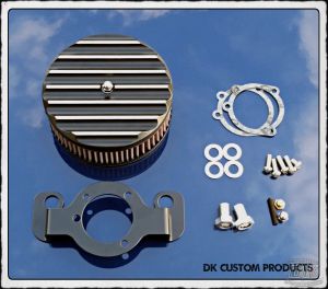 Complete Contrast Finned HiFlow 587 Air Cleaner Harley Twin Cam DK Custom Harley Davidson Outlaw Air Cleaner Systems Complete EBS High Flow M-8 Milwaukee-Eight Softail Twin Cam Dyna Touring Trike Freewheeler Big Twin Stage I TBW Throttle By Wire
