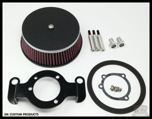 Complete HiFlow 606 Air Cleaner System in Wrinkle Black Sportster DK Custom Nightster Iron 48 48 High Flow Harley Davidson Custom Low SuperLow naked performance air cleaner 606 intake kit Ness Big Sucker K&N EBS External Breather System Carbureted EFI Sta