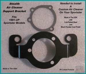 Harley Davidson Sportster Stealth Air cleaner support bracket custom DK Custom allows custom breather vents 48 custom low nightster xl superlow